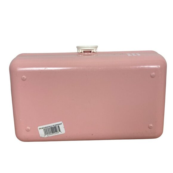Vintage Caboodles 2 Tier Pink Jewelry Makeup Case Mirror Handle 5626 Made in USA - Picture 12 of 14